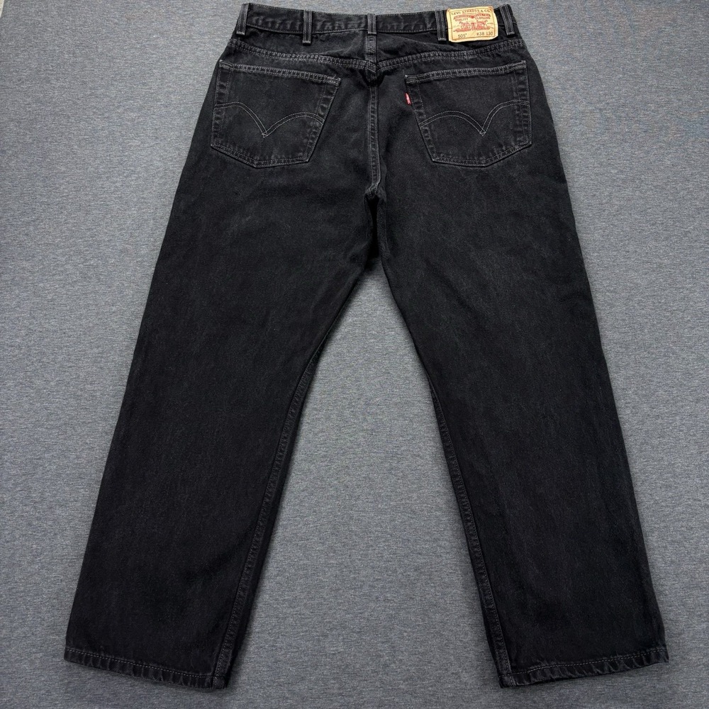 Vintage Levis 505 Jeans Mens 38x30 Black Denim Regular Fit Straight Cowboy‎ Y2K